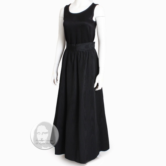 Yves Saint Laurent Skirt Black Moire Maxi Rare Ballet Russes Vintage 70s EU 42 - Picture 15 of 16